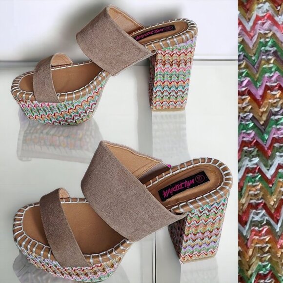 NIB WOVEN MIRACLE PLATFORM SANDAL Size 8.5 - Picture 1 of 8